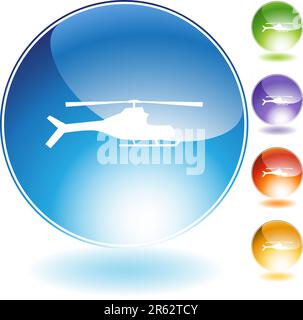 Hubschrauber-Symbol isoliert auf einem weißen Hintergrund. Stock Vektor