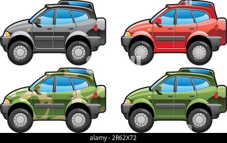 Crossover – Teil meiner Kollektionen von Karosserieformen. Nur einfache Verläufe - kein Verlaufsgitter. Stock Vektor