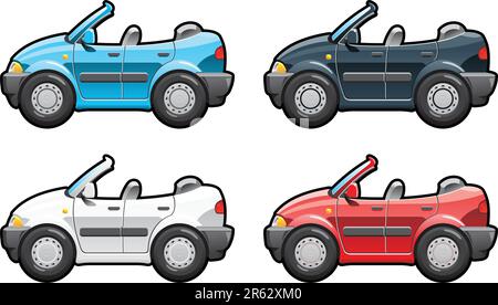 Cabrio. Teil meiner Kollektionen von Karosserieformen. Nur einfache Verläufe - kein Verlaufsgitter Stock Vektor