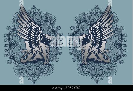 Heraldisches Greiffin-Design Stock Vektor