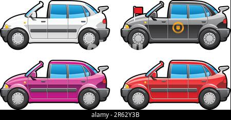 Brougham. Teil meiner Kollektionen von Karosserieformen. Nur einfache Verläufe - kein Verlaufsgitter Stock Vektor