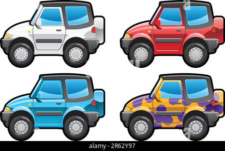 Crossover – Teil meiner Kollektionen von Karosserieformen. Nur einfache Verläufe - kein Verlaufsgitter. Stock Vektor