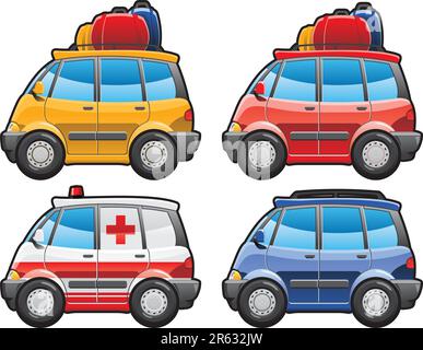 minivan - Teil meiner Kollektionen von Karosserieformen. Nur einfache Verläufe - kein Verlaufsgitter. Stock Vektor