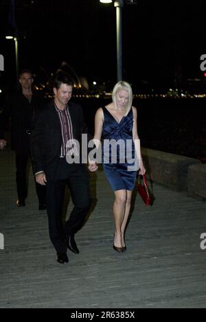 Ricky Ponting, die Verlobungsparty für den Cricketspieler Michael Clarke und seinen Verlobten Lara Bingle, fand im Luna Park statt. Sydney, Australien. 04.04.08. Stockfoto