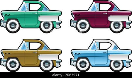 Teil meiner Kollektionen von Karosserieformen. Nur einfache Verläufe - kein Verlaufsgitter. Stock Vektor