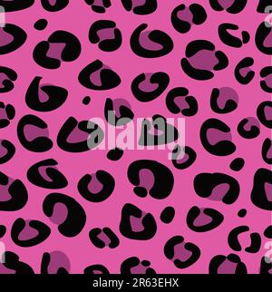 Nahtloses Tiermuster auf Leopardenhaut. Vektorhintergrundmuster von Wildtieren. Stock Vektor