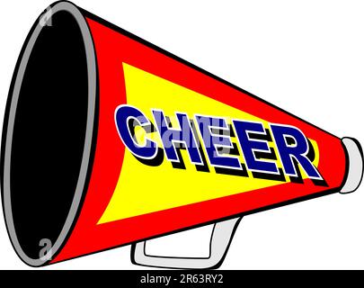 Ein Cheerleader-Megafon auf Weiß Stock Vektor