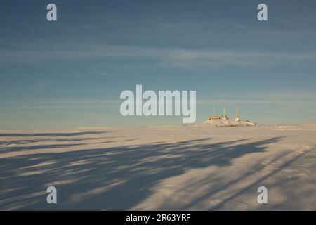 Utsukushi-ga-hara-Plateau im Winter Stockfoto