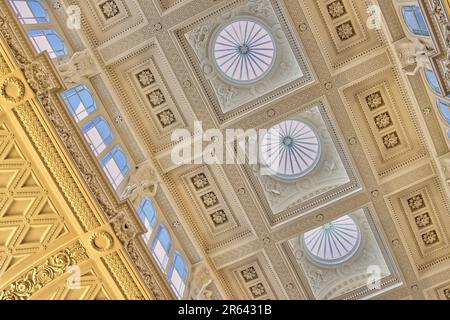 Die Decke und das Dach des Fitzwilliam Museums in Cambridge. Stockfoto