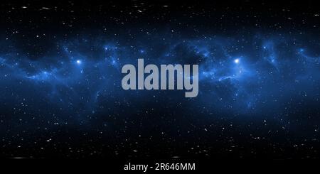 360 Grad Panorama Ansicht von 360 Grad Raumnebel Panorama, equirectangular Projektion, Umwelt Karte. HDRI-Rundpanorama. Weltraumhintergrund mit Nebel und Sternen. 3D Abb.