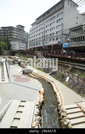 Der Fluss ARIMA in Kobe Arima Onsen Stockfoto