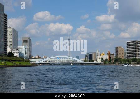 Tokyo Sky Tree und Eitaibashi Stockfoto