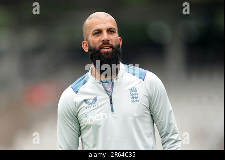 Aktenfoto vom 21.-07-2022 von Moeen Ali, der aus dem Ruhestand von Test Cricket zurückgetreten ist und dem englischen Ashes-Team hinzugefügt wurde. Ausgabedatum: Mittwoch, 7. Juni 2023. Stockfoto