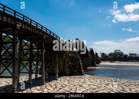 Nishiki River und Kintai Bridge Stockfoto