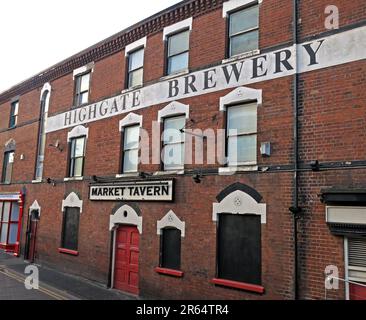 The Market Tavern, Highgate Brewery Building, an der Ecke George Street, Walsall, West Midlands, England, Großbritannien, WS1 1QR Stockfoto