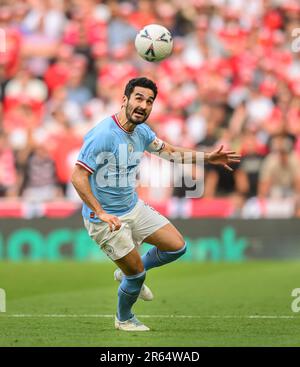 London, Großbritannien. 03. Juni 2023. 03. Juni 2023 – Manchester City/Manchester United – Emirates FA Cup Finale – Wembley Stadium Manchester Citys Ilkay Gundogan während des FA Cup Finales 2023. Bildkredit: Mark Pain/Alamy Live News Stockfoto
