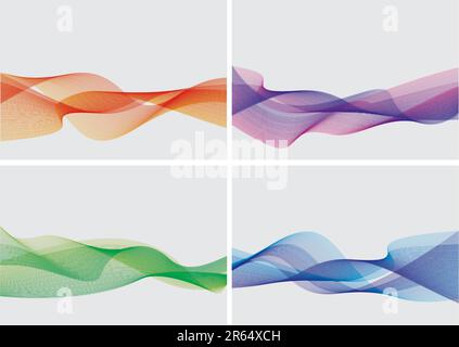 Satz abstrakter wellenförmiger Hintergründe; skalierbare und bearbeitbare Vektorabbildungen Stock Vektor