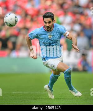London, Großbritannien. 03. Juni 2023. 03. Juni 2023 – Manchester City/Manchester United – Emirates FA Cup Finale – Wembley Stadium Manchester Citys Ilkay Gundogan während des FA Cup Finales 2023. Bildkredit: Mark Pain/Alamy Live News Stockfoto