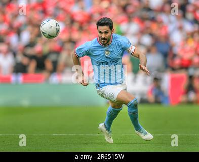 London, Großbritannien. 03. Juni 2023. 03. Juni 2023 – Manchester City/Manchester United – Emirates FA Cup Finale – Wembley Stadium Manchester Citys Ilkay Gundogan während des FA Cup Finales 2023. Bildkredit: Mark Pain/Alamy Live News Stockfoto