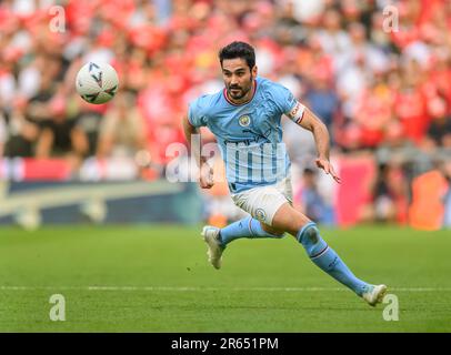 London, Großbritannien. 03. Juni 2023. 03. Juni 2023 – Manchester City/Manchester United – Emirates FA Cup Finale – Wembley Stadium Manchester Citys Ilkay Gundogan während des FA Cup Finales 2023. Bildkredit: Mark Pain/Alamy Live News Stockfoto