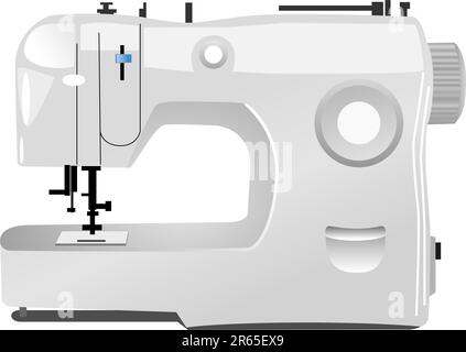 Moderner Nähmaschinenvektor isoliert auf weißem Hintergrund Stock Vektor