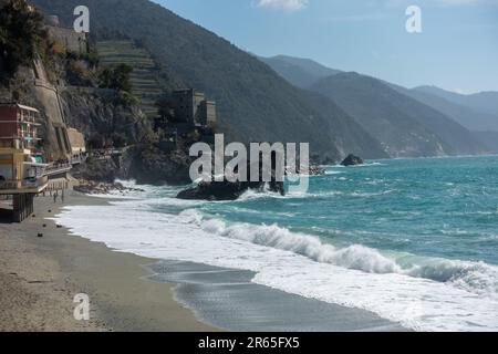 Ausflug zum Strand von monterosso in cinque terre, italien Stockfoto
