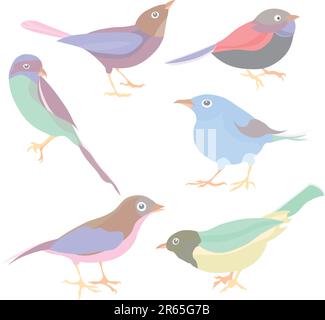 Satz von niedlichen Vektor Vögel Stock Vektor