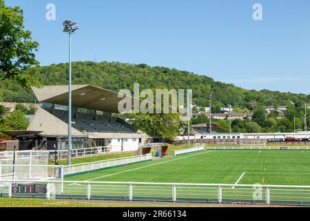 Auf dem Netherdale Football Ground finden sich Gala Fairydean Rovers Stockfoto