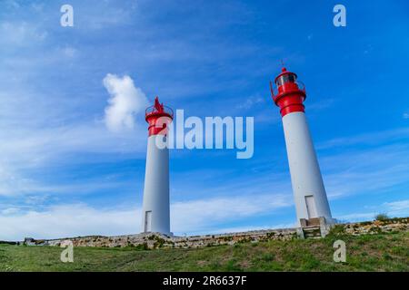 Leuchtturm auf der Ile d'Aix an der Atlantikküste Frankreichs Stockfoto