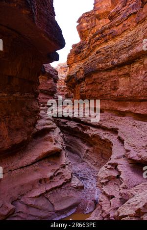 Einige der coolen und strukturierten Slot Canyons auf der Cathedral Wash Trail Wanderung Stockfoto