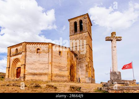 Die Kirche des wahren Kreuzes, Iglesia de la Vera Cruz, ist eine römisch-katholische Kirche im Viertel San Marcos der Stadt Segovia. Früher weiß ich es Stockfoto