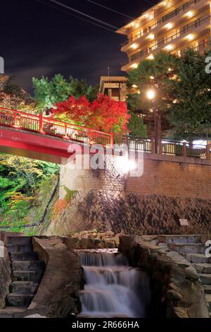 Nachtsicht auf Arima Onsen Stockfoto