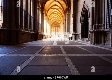 Blick auf das gotische Kloster der Kathedrale von Pamplona, Navarre. Spanien Stockfoto