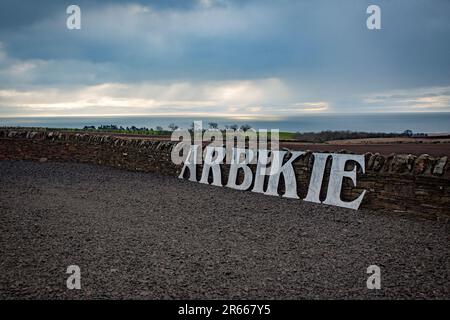 Arbikie Highland Estate Distillery, Highlands, Montrose, Schottland Stockfoto