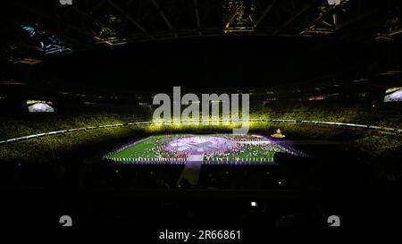 8. AUGUST 2021 - Tokio, Japan: Vorstellung während der Abschlusszeremonie der Olympischen Spiele 2020 in Tokio im Olympiastadion (Foto: Mickael Chavet/RX) Stockfoto