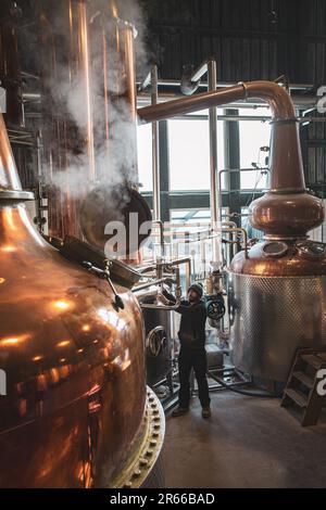 Arbikie Highland Estate Distillery, Highlands, Montrose, Schottland Stockfoto
