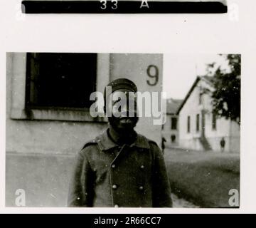 SS-Fotograf Bergmann, Johannes, Leibstandarte Adolf Hitler, Frankreich 1940 Bivouac und tägliche Feldaktivitäten; deutsche Gräber; mit Flüchtlingen trainieren; Infanterie marschieren; französische Truppen und Kriegsgefangene aufgeben; kleine und große Flugabwehreinheit; französischer Flugplatz mit Kampfflugzeugen besetzt; französisches Stabfahrzeug mit Papieren und Karten gefangen; Zeremonie mit Sepp Dietrich, Fotos von einzelnen Auszeichnern und Mitgliedern der Einheit, Aktivitäten nach dem Waffenstillstand, wie z. B. Fahrzeugwartung, Entspannung der Einheitenmitglieder, körperliches Training der Einheit und andere alltägliche Aufgaben, Landschaftsaufnahmen o Stockfoto