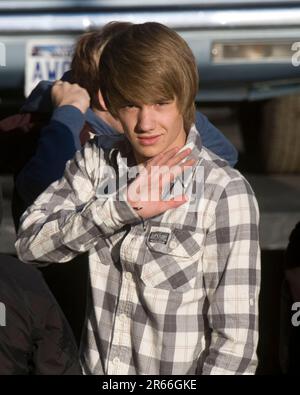 X-Faktor-Studios heute 10.12.10. Wagner schlägt vor, dass wir für Rebecca stimmen... Bild von Gavin Rodgers/Pixel 8000,07917221968 Stockfoto