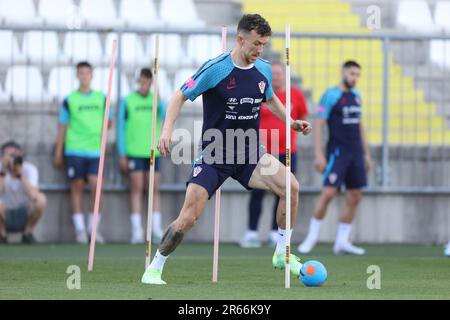 Rijeka, Kroatien. 07. Juni 2023. Kroatien Ivan Perisic wird am 7. Juni 2023 im Trainingslager Rujevica in Rijeka, Kroatien, während der kroatischen Trainingssitzung gesehen. Als Teil der Vorbereitungen für die Finale 4 der UEFA Nations League. Foto: Nel Pavletic/PIXSELL Credit: Pixsell/Alamy Live News Stockfoto