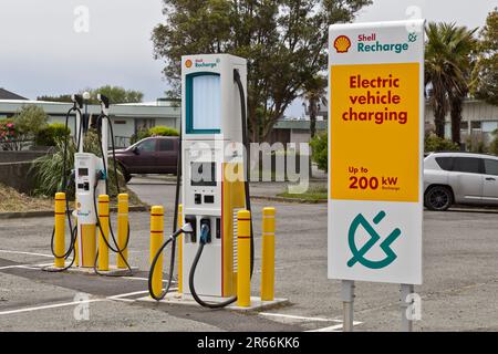 Shell 'Charge' Automobile Charging Station, 200kW, Del Norte County, California West Coast. Stockfoto