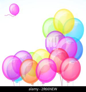 Gruppe von farbenfrohen Ballons isoliert auf weißem Hintergrund Illustration für Ihr Design. Stock Vektor