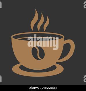 Symbol für Kaffeetasse. Symbol für die Kaffeezeit. Flache Vektordarstellung für Kaffeespezialitäten und Getränke Stock Vektor