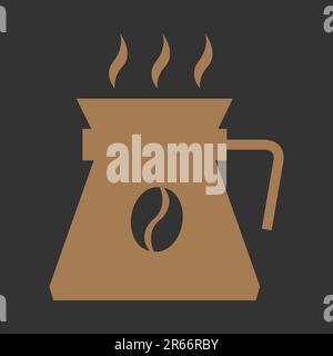 Symbol für Kaffeemaschine. Flache Vektordarstellung für Kaffeespezialitäten und Getränke Stock Vektor