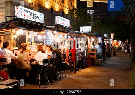 Imbissstände in Hakata Stockfoto