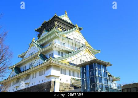 Der Burgturm von Osaka im Frühling Stockfoto