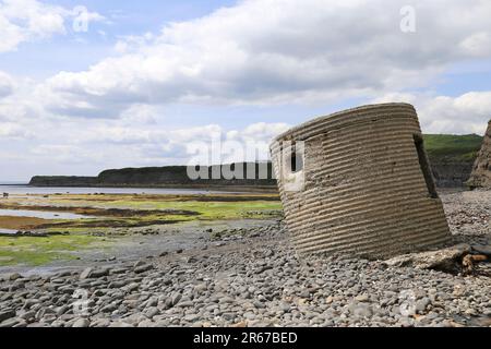 WW2 Machinegun Post, Kimmeridge Bay, Smedmore Estate, Wareham, Insel Purbeck, Dorset, England, Großbritannien, Großbritannien, Europa Stockfoto