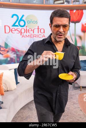 DORAL, FLORIDA - 7. JUNI: Pablo Montero wird am 7. Juni 2023 bei der Morgenshow „Despierta America“ der Univision in Doral, Florida, gesehen. (Foto: Alberto E. Tamargo/Sipa USA) Stockfoto