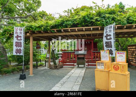 Tsurugaoka-Hachimangu-Schrein und Hatagami-Benzaiten-Schrein Stockfoto