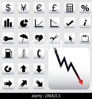 vektorsatz von Finanzsymbolen Stock Vektor