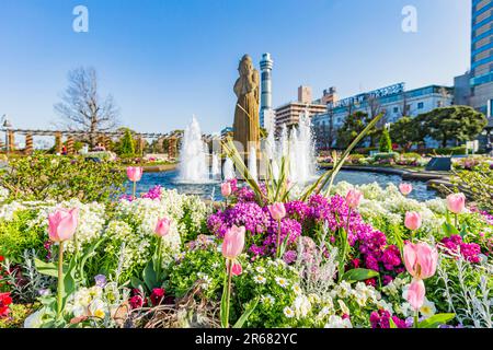 Yamashita Park Wasserschutzstatue Stockfoto